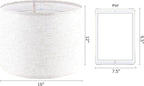 Oatmeal linen Textured Lamp Shades Set of 2 Large Drum Lamp Shade 16``Top x 16``Bottom x 12``High(Spider) Farmhouse Lampshade for Table Lamp & Bedside Lamp - Replacement Lampshade