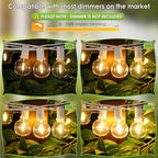 Mlambert 100Ft LED Outdoor String Lights, Dimmable Waterproof G40 Globe Patio Lights with 50+3 2700K Shatterproof Bulbs for Cafe Bistro-White Cord