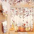 Newwiee 7 Pcs Fall Pumpkin Shower Curtain Sets Vintage Pumpkin Bathroom Set Thanksgiving Bathroom Curtain Shower Set Include Towels Non Slip Rugs Toilet Lid Cover Bath Mat(Fall Pumpkins Leaves)