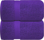 Infinitee Xclusives– Luxury Bath Sheets Towels – 2 Pack 600 GSM (35X70 Inches)– 100% Ring Spun Cotton Large Bath Towels for Bathroom (Profound Purple, Bath Sheet Pack of 2)