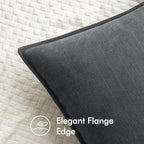 MIULEE Pack of 2 Dark Grey Decorative Pillow Covers 22x22 Inch Soft Chenille Luxurious Couch Throw Pillows Farmhouse Cushion Covers Euro Shams with Elegant Design for Sofa Bed Living Room Home Decor