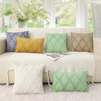 decorUhome Throw Pillow Covers 26x26 Inch Set of 2, Soft Plush Faux Fur Wool Sage Green Couch Pillow Covers, Decorative Neutral Pillow Cases for Bed Sofa Living Room Home Decor
