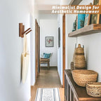 Foldable Wall Hooks 2Pack: Rustic Wooden Coat Hooks Mounted for Heavy Duty Hanging Hats Bags Beach Towels, Space Saving Minimalist Design for Aesthetic Homeowner