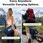 Waterproof Outdoor Blanket 92”X 60” Packable, Stadium Blankets for Camping with Quilted Fleece Lining, Large Windproof Emergency Throw Mat for Garss Picnic Hiking Road Trip, Machine Washable, Navy