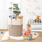 Woven Laundry Basket for Clothes, 100L Large Rectangle Laundry Hampers with Beads Tassel, Nursery Storage Basket for Toys, Tall Dirty Clothes Hamper for Bedroom Aesthetic, Laundry Room Organization