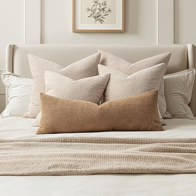 MIULEE Textured Polyester Throw Pillow Cover Brown Accent Solid Lumbar Pillow Case Decorative Vintage Soft Pack of 1 Couch Cushion Mid Century Chair Sofa Bedroom Livingroom Home Decor,36x14 Inch