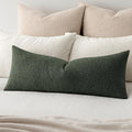 MIULEE Textured Boucle Throw Pillow Cover Christmas Dark Green Accent Solid Lumbar Pillow Case Decorative Soft Pack of 1 Couch Cushion Chair Sofa Bedroom Livingroom Home Decor,36x14 Inch