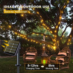 JMEXSUSS 4 Pack 100 LED Solar Fairy Lights, 33ft Warm White Solar String Lights Outdoor Waterproof, 8 Modes Copper Wire Solar Twinkle Lights for Garden Yard Tree Wedding