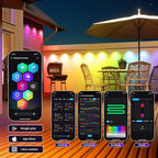 HUTAKUZE Permanent Outdoor Lights, 100FT with 60 RGB LEDs for Outdoor Decor, IP67 Waterproof, 48 Scene Modes Christmas House Lights,APP & Remote Control, Music Sync