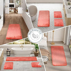 Walensee Bathroom Rug, Living Coral, 24" x 60", Extra Soft, Absorbent Shaggy Microfiber, Non-Slip, Machine Washable