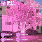 66FT 200 LED Christmas Lights Outdoor, Plug in Christmas String Lights Indoor, Waterproof & 8 Modes & Timer Function, Connectable Fairy Twinkle Light for Bedroom Classroom Wedding Party Decor, Pink