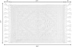 Savi Home Cotton Woven Jacquard Bathroom Rug, 17"x30" Non-Slip Bath Mat with Woven Fringe, 100% Cotton, Durable and Absorbent, White