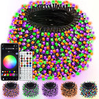 600LED Smart Color Changing Halloween Lights App Controlled, 208FT Waterproof RGB Xmas String Light Music Sync Multiple Modes, Christmas Lights with Remote & Timer Indoor Outdoor Halloween Decorations