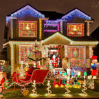 Joomer Battery Christmas Lights, 66ft 200LED Fairy Lights Battery Operated Timer 8 Modes Waterproof for Outdoor Home Garden Party Holiday Christmas Trees Decoration (Red Green)