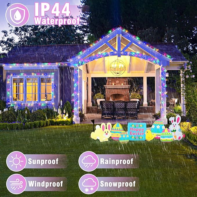 100FT 300 LED Christmas Lights Outdoor, Plug in Christmas String Lights Indoor, Waterproof & 8 Modes & Timer Function, Connectable Fairy Twinkle Light for Bedroom Wedding Decor, Pastel Multicolor