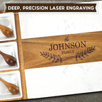 Personalized Wedding Gifts for Couples,Marble Wood Charcuterie Board,Newlyweds,Bridal Shower Gifts for Bride, Husband,Wife,Engagement Gifts,Mr and Mrs gifts,Custom Laser Engraved Cheese Serving Board