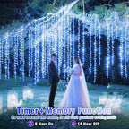 100 LED Christmas Lights Outdoor, 33ft Christmas String Lights for Bedroom 8 Modes Waterproof Plug in Twinkle Fairy Light for Indoor Outside Bedroom Home Party Decoration, Blue&White