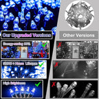 750 LED 240FT Christmas String Lights Outdoor, 12 Pro Modes and Timer Memory & Brightness, Plug in Waterproof Dark Green Wire Twinkle Light for for Xmas Yard Tree Wedding Party Decor (Blue)