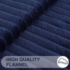 Simmore Decorative Throw Pillow Covers 20x20 Set of 2, Soft Natural Plush Flannel Double-Sided Fluffy Couch Pillow Covers for Sofa Living Room, Navy Blue