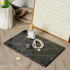 Koville Natural Black Marble Cutting Board for Kitchen Counter, 12" x 8" Real Stone Slab Marble Cheese Board for Home Decor, Granite Pastry Boards Granite Cutting Boards Bathroom Tray Candle Plate