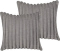 16x16 Throw Pillow Covers Set of 2, Decorative Faux Fur Covers for Bed, Couch Soft Fluffy Pillow Cover with Velvet Back for Living Room, Neutral Home Décor Accent for Sofa - Dark Gray