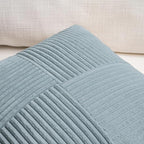 Fancy Homi Set of 2 Light Blue Lumbar Decorative Throw Pillow Covers 12x20 Inch for Living Room Bedroom Couch Bed Sofa, Soft Striped Corduroy Coastal Blue Rectangle Accent Cushion Case 30x50 cm
