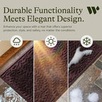 WaterHog Indoor/Outdoor Door Mat, 2' x 3', Made in USA, Durable & Skid-Resistant Front Door Rug, Decorative, Water-Trapping & Heavy-Duty Entryway Floor Mat for Your Home, Boxwood Collection, Bordeaux