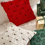 MIULEE Christmas Tree Decorative Pillow Covers Faux Fur Wool Throw Pillows Soft Plush Cushion Covers Set of 2 Xmas Home Decor Winter Holiday for Sofa Couch Livingroom Bed 18x18 Inch Red