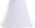 GO&SO 14 Inch White Linen Square Cut Corner Lamp Shade for Floor Lamps,Table Nightstand Lamp for Living Room, 8x14x11"(Spider) Lampshade Replacement,Transitional Easy Assembly Required (1 Pack)