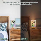 Table Lamp Killer Whale in Swimming Pool Orca Swim in Water on Pastel Color Nightstand Lamp with Wood Base Fabric Lamp Shade Bedside Desk Lamp for Living Room Bedroom Kids Room Office