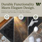 WaterHog Indoor/Outdoor Door Mat, 2' x 5', Made in USA, Durable & Skid-Resistant Front Door Rug, Decorative, Water-Trapping & Heavy-Duty Entryway Floor Mat for Your Home, Boxwood Collection, Charcoal