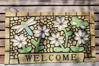 CHICHIC Welcome Door Mat 17x 30 Inch Front Doormat Outdoors for Home Entrance Outdoors Mat for Outside Entry Way Doormat Entry Rugs, Heavy Duty Non Slip Rubber Back Low Profile, Dragonfly