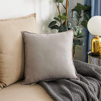 Jeanerlor Solid Cotton Linen Decoration 18"x18" Throw Pillow Cushion Case Special Pillow Cover Delicate Decorative Pillowcase for Couch/Bed/Chair,(45 x 45cm), Gray