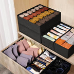 Drawer Organizer Clothes, 16 Pack Dresser Organizer Bins for Baby Clothes, Underwear Sock, Fabric Closet Organization and Storage Dividers for Nursery Bedroom (96 Compartments, Black)