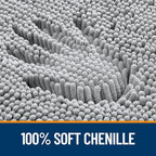 OLANLY Bathroom Rugs 59x20, Extra Soft Absorbent Chenille Bath Rugs, Rubber Backing Quick Dry, Machine Washable Bath Mats for Bathroom Floor, Tub and Shower, Home Decor Accessories, Light Grey