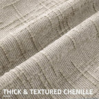 decorUhome Fall Light Brown Chenille Throw Pillow Covers 12x20 Set of 2 Thick Textured Slubby Couch Pillow Covers Farmhouse Accent Modern Neutral Decorative Pillow Cases for Bed Sofa Living Room