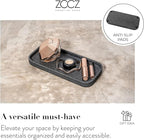 ZCCZ Black Stone Bathroom Accessories Set 6 Pieces - Toothbrush Holder, Lotion Dispenser, Qtip Container, Vanity Tray, Tumbler - Countertop Organizer for Bathrooms - Elegant and Functional Décor Set