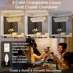 Crystal Chandeliers, 49.2" 18-Light Rectangular Chandelier for Dining Room, Gold Chandelier for Kitchen, Modern Large Chandeliers, Dining Room Light Fixture Island Lights Dimmable