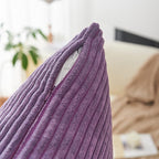 Home Brilliant Purple Pillows Covers Sofa Pillows Set of 2 Decorative Striped Velvet Throw Pillow Cases, 40cm, 16 x 16 Inch, Eggplant