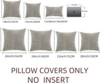 Fancy Homi 2 Packs Neutral Grey Samll Decorative Throw Pillow Covers 12x12 Inch with for Couch Bed Sofa, Rustic Farmhouse Boho Home Decor, Soft Corss Patchwork Corduroy Square Cushion Case 30x30 cm