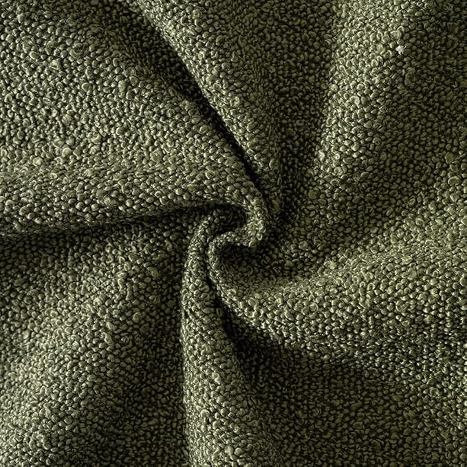 MIULEE 18x18 Inch Decorative Pillow Covers for Couch Bed Set of 2 Textured Boucle Neutral Winter Throw Pillows Olive Green Accent Solid Cushion Pillowcases Sofa Livingroom Home Decor