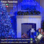 165FT 500 LED Christmas Lights, Plug in Christmas String Lights with Waterproof, 8 Modes Twinkle Fairy Lights for Xmas Garden Tree Holiday Decorations, Blue