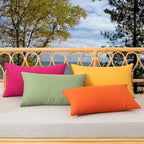 Kevin Textile Pack of 2 Outdoor Waterproof Pillow Covers - Decorative Farmhouse Throw for Patio, Tent, Bed, Sofa, Living Room - 18x18 Inch Sunflower Yellow