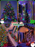 2 Pack Battery Operated Christmas Lights with Timer, 66FT 200 LED Waterproof Battery Twinkle Light, 8 Modes Green Wire Fairy Lights for Indoor & Outdoor Bedroom Tree Christmas Decorations (Multicolor)
