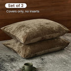 PHF Truly Velvet Pillowcases King Size, No Insert, 2 Pack Ultra Soft Breathable Pillow Shams Covers with Envelope Closure, 20" X 36" Luxury Cozy Warm Fuzzy Flannel Pillow Cases, Khaki
