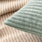 MIULEE Pack of 2 Corduroy Soft Soild Decorative Square Throw Pillow Covers Set Cushion Cases Pillowcases for Sofa Bedroom Couch 18 x 18 Inch Greyish Green