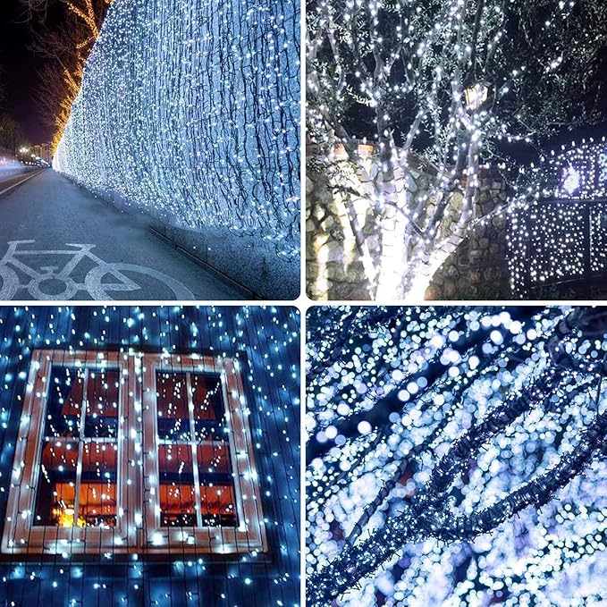 6 Pack Solar Chrismas Lights Outdoor, 285 FT Total 720 LED Solar String Lights for Outside with 8 Modes & Memory Function, Waterproof Twinkle Light for Xmas Tree Yard Party Decorations (Cool White)
