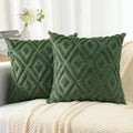 Pallene Christmas Forest Elf Throw Pillow Covers 26x26 Set of 2, Soft Plush Faux Fur Decorative Couch Pillow Covers for Sofa Bed Living Room Pillow Cases with 3D Diamond Pattern