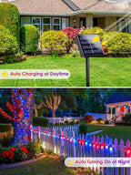 4pk Solar Christmas Lights Outdoor, Red White and Blue Solar String Lights, 400LED 132FT LED 4th of July Light Waterproof, Solar Fairy Twinkle Light for Xmas Tree Independence Day Party Decorations