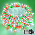 250 LED Christmas Lights Outdoor Waterproof, Plug in Twinkle Fairy String Lights for Bedroom Christmas Decorations, Red White&Green